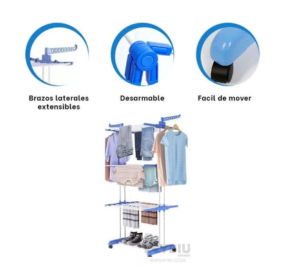 Tendedero- organizador plegable de 3 niveles